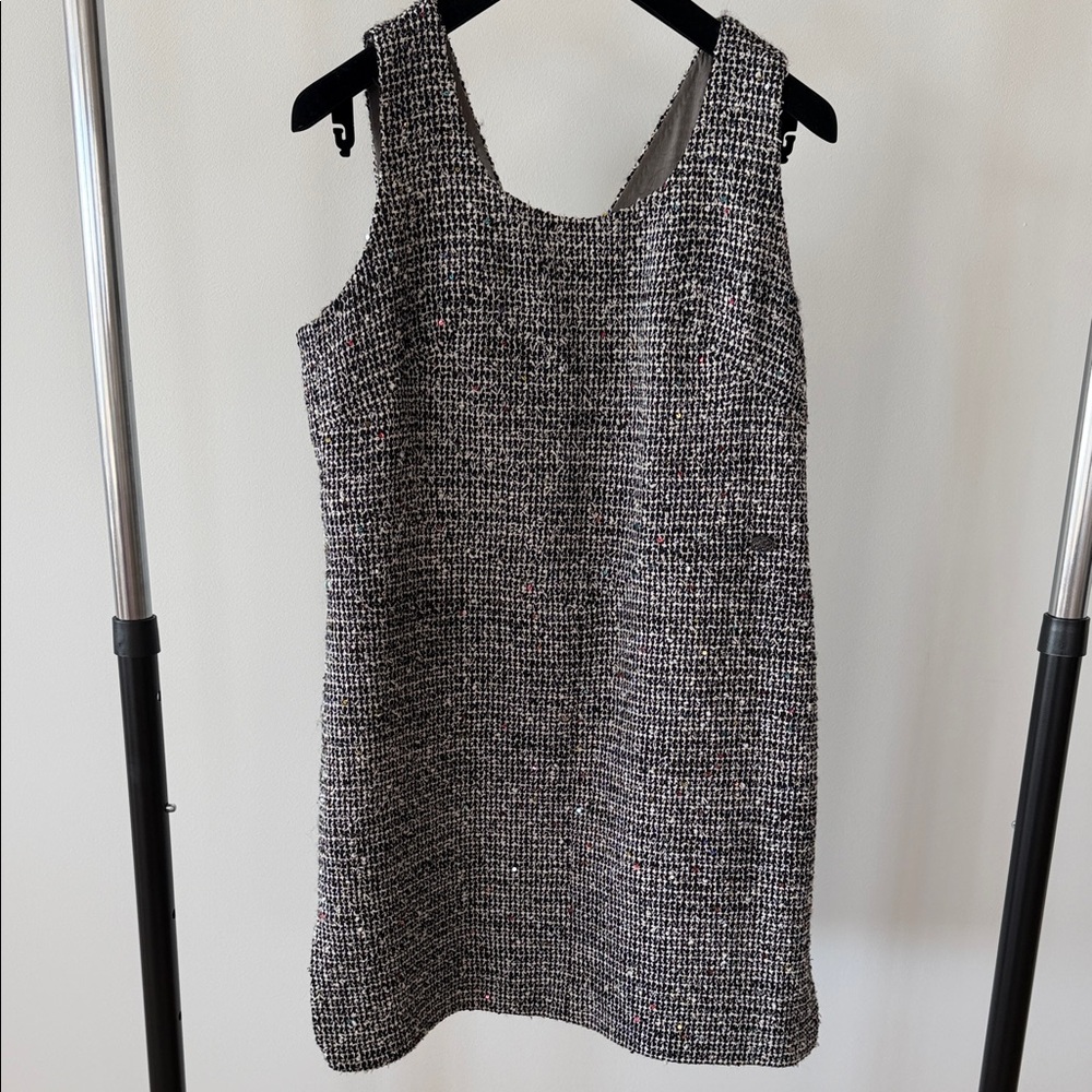 CHANEL Black and White Tweed Mini Dress
